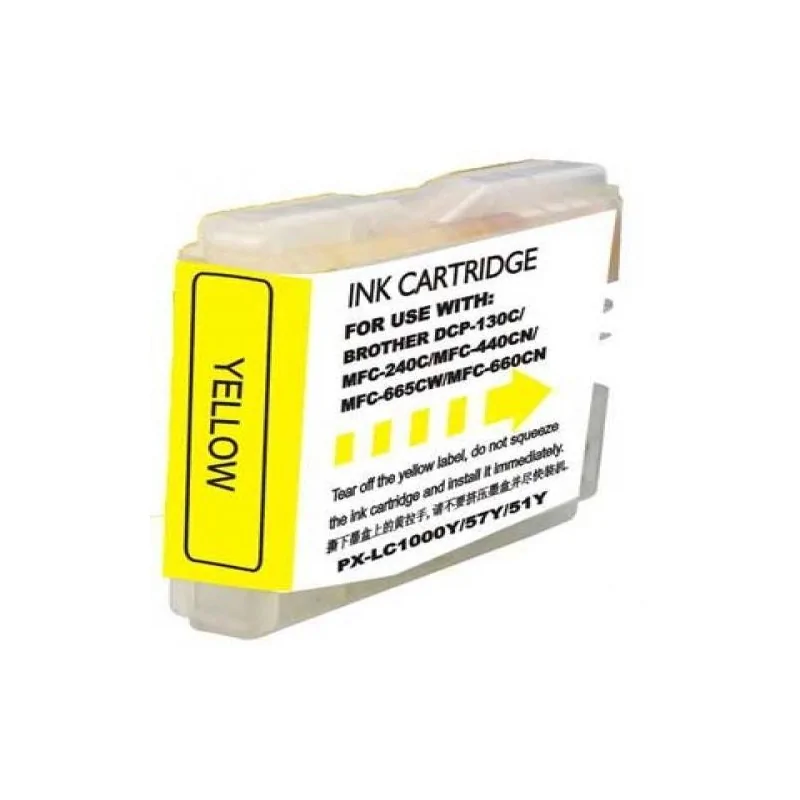 Cartouche compatible Brother LC-1000Y et LC-970Y, haute capacité, JAUNE