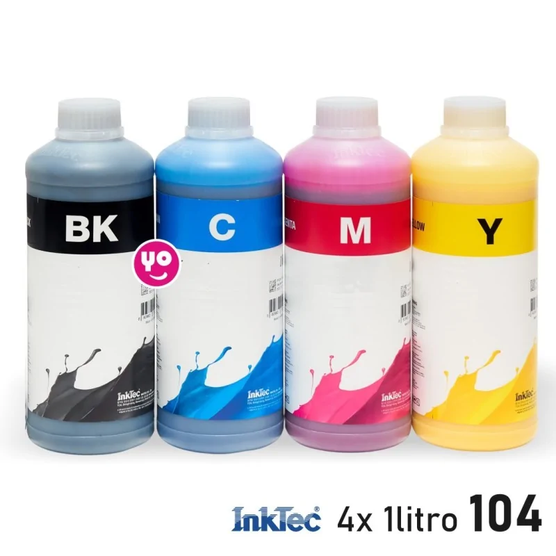 4 Recharges 104 Compatibles pour imprimantes Epson Ecotank - 1 Noir + 1  Cyan + 1 Magenta + 1 Jaune - Cartouche imprimante - LDLC