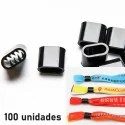 Cierres para pulseras de tela. Plástico negro (bolsa 100 uds.)