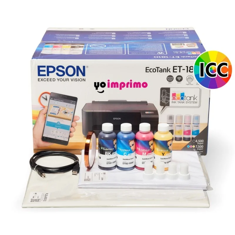 Impresora de sublimación Epson EcoTank A4 (con escáner), perfil ICC y 1500  diseños para tazas
