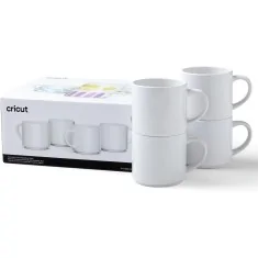 Caneca de cerâmica personalizável e empilhável Cricut -10 onças/300 ml ( Pack 4 unidades)