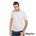 T-shirt à sublimer, unisexe, tissu 100% polyester blanc de 160gr