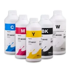 Pack de tintas DTF InkTec CMYKW (5 botellas de 1 kg)