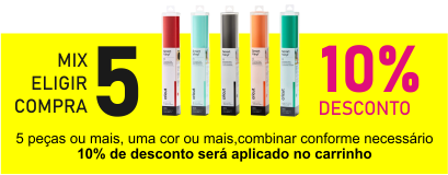 PROMO 10% Dto. A partir de 5 vinis, será aplicado um desconto de 10% no carrinho. Exemplo: Comprar 1 cor-de-rosa, 2 brancos + 2 vermelhos